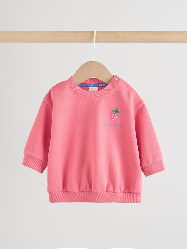 Red Strawberry Baby Sweatshirt and Leggings 2 Piece Set (0mths-2yrs) (0mths-2yrs)