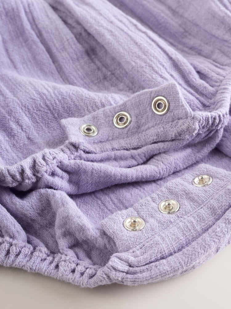 Purple Embroidered Baby Bloomer Romper (0mths-2yrs) - Size 50cm (First Size)