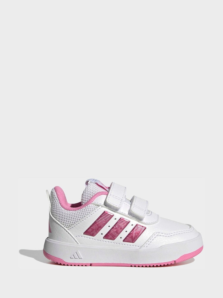 adidas White/Pink Hook and Loop Tensaur Sport 3.0 Infant Trainers