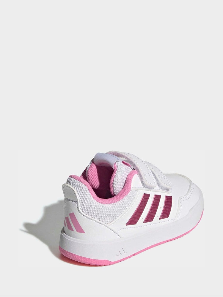 adidas White/Pink Hook and Loop Tensaur Sport 3.0 Infant Trainers