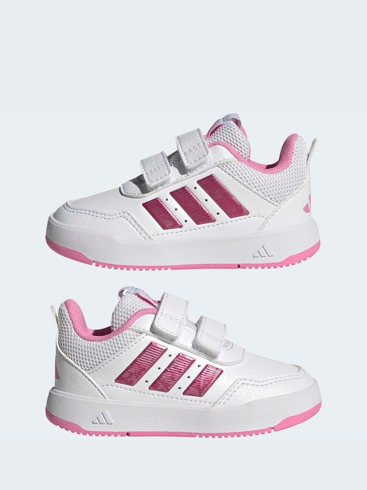 adidas White/Pink Hook and Loop Tensaur Sport 3.0 Infant Trainers