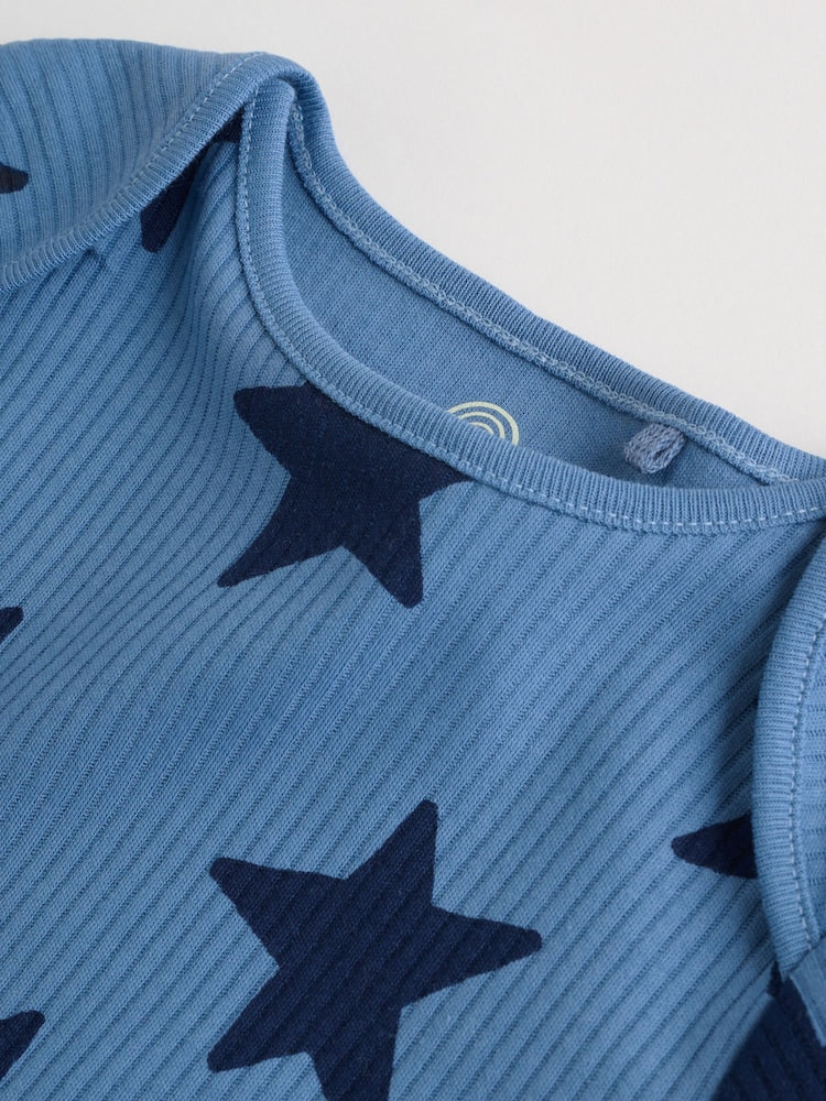 Navy Star Long Sleeve Bodysuits 5 Pack
