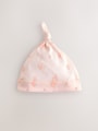 Pink/White Tie Top Baby Beanies 3 Pack (0-12mths) - Size 44cm (5lb)