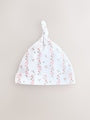 Pink/White Tie Top Baby Beanies 3 Pack (0-12mths) - Size 44cm (5lb)