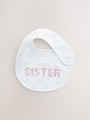 Pink/White Sister Family Baby Bibs 2 Pack - Size One