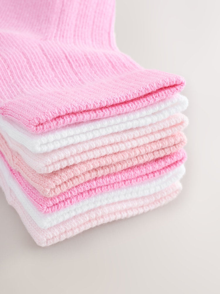 Pink Baby Socks 7 Pack - Size 50cm (First Size)