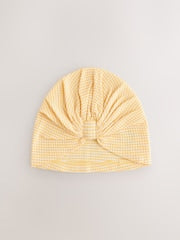 Yellow Baby Turban And Dribble Bib Set 4 Piece (0-18mths) - Size 50cm (First Size)