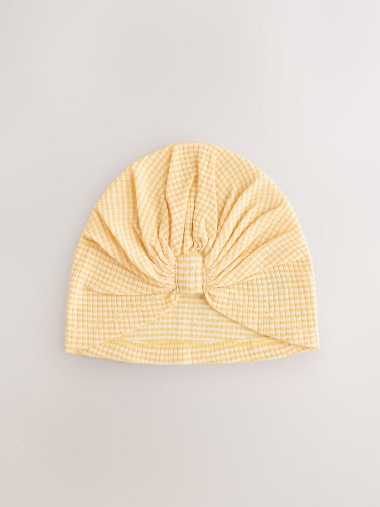 Yellow Baby Turban And Dribble Bib Set 4 Piece (0-18mths)