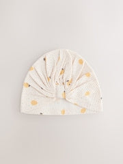 Yellow Baby Turban And Dribble Bib Set 4 Piece (0-18mths) - Size 50cm (First Size)