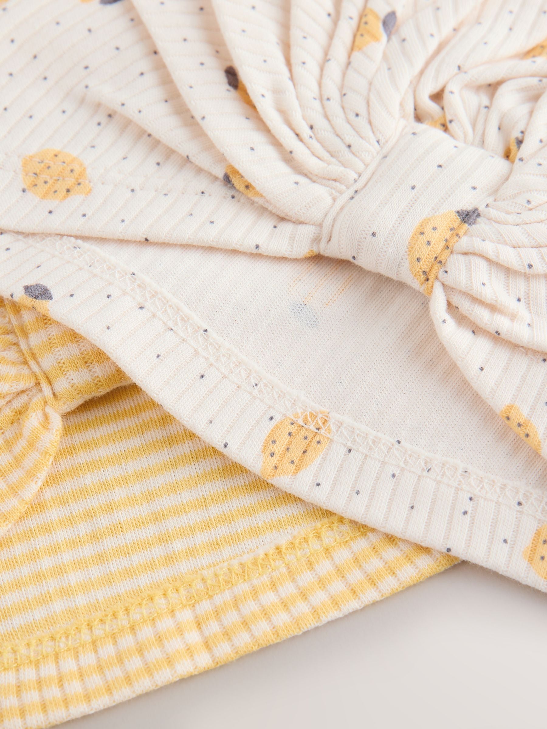 Yellow Baby Turban And Dribble Bib Set 4 Piece (0-18mths) - Size 50cm (First Size)