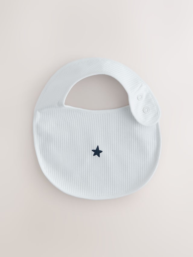 Navy Star Baby Bibs 5 Pack - Size One