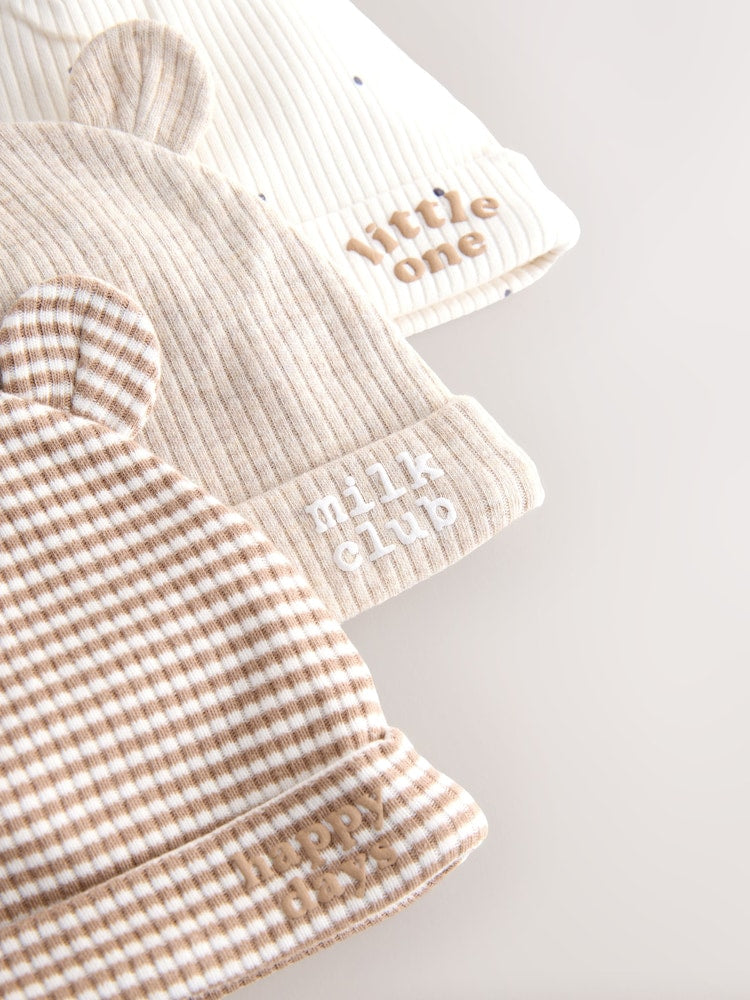 Neutral Milk Club Baby Beanies 3 Pack (0-12mths)