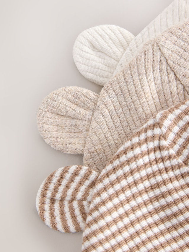 Neutral Milk Club Baby Beanies 3 Pack (0-12mths) - Size 44cm (5lb)