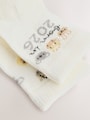 White Born In 2026 Baby Socks 1 Pack (0-12mths) - Size 50cm (First Size)