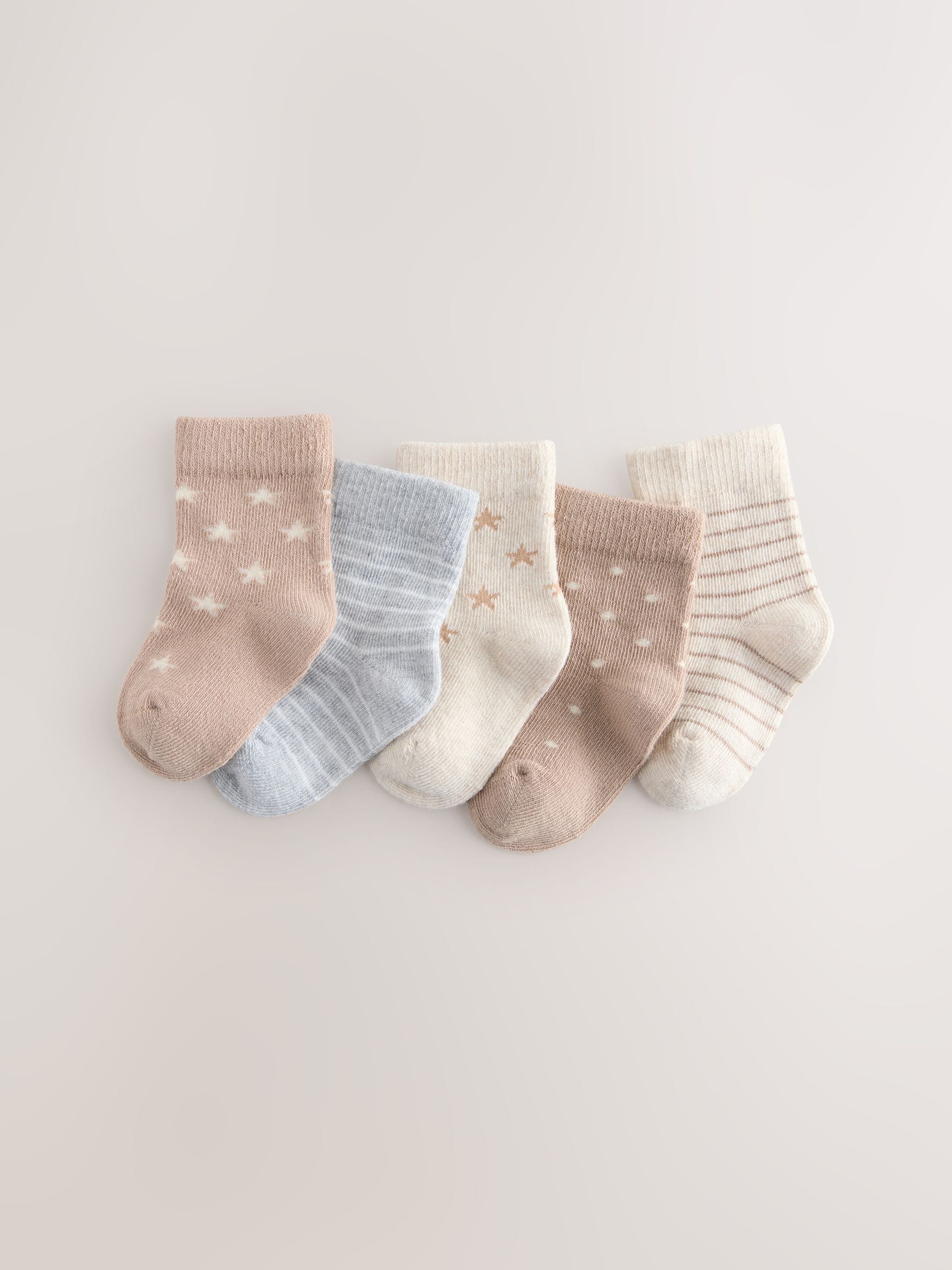 Neutral Baby Socks 5 Pack (0mths-2yrs) - Size 50cm (First Size) - Option 1