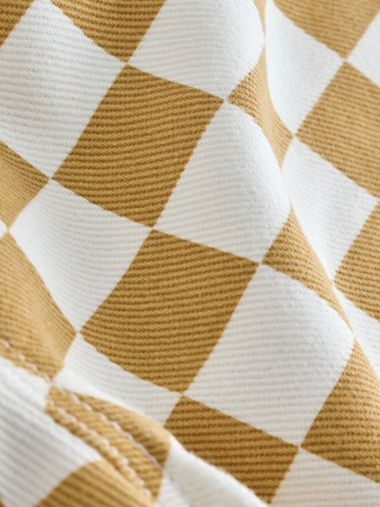 Yellow/White Checkerboard Pull On Wide Trousers (3mths-7yrs)