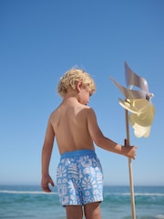 Blue Printed Swim Shorts (3mths-7yrs) - Size 3-6 Months (62-68cm)