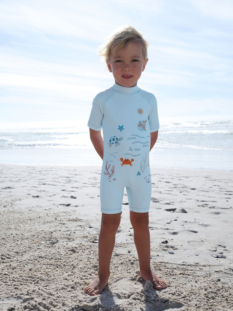 Blue Sealife Sunsafe All-In-One Swimsuit (3mths-7yrs)
