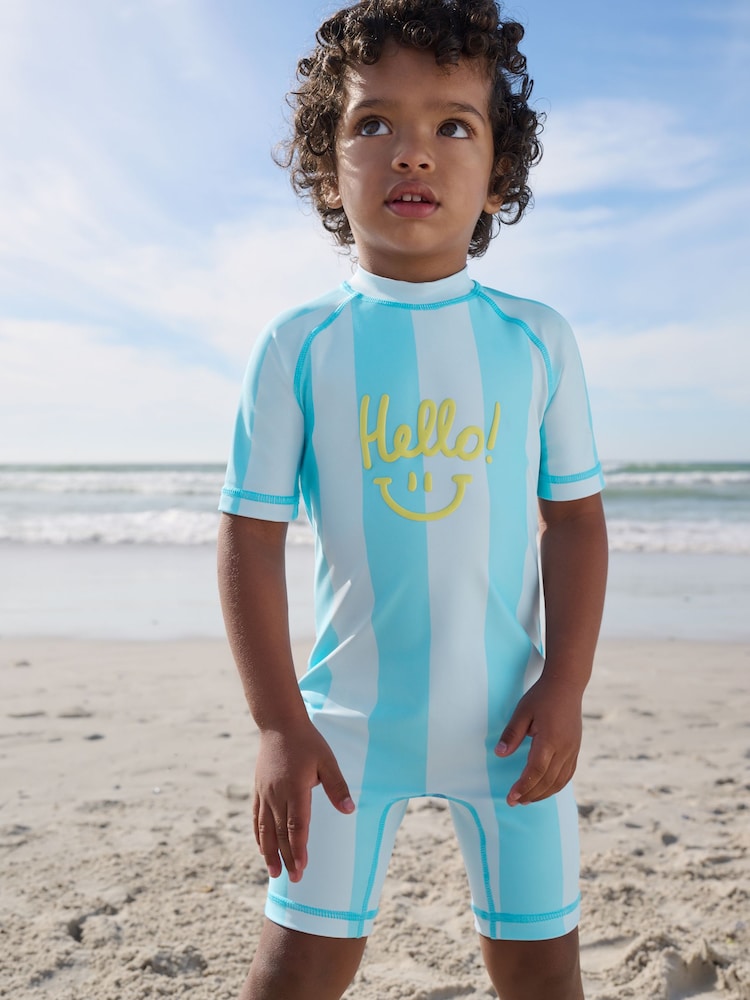Blue Stripe Sunsafe All-In-One Swimsuit (3mths-7yrs)