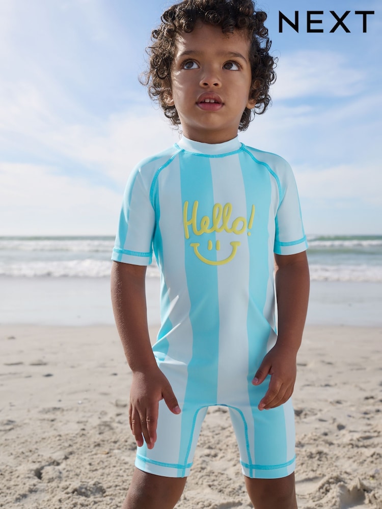 Blue Stripe Sunsafe All-In-One Swimsuit (3mths-7yrs)