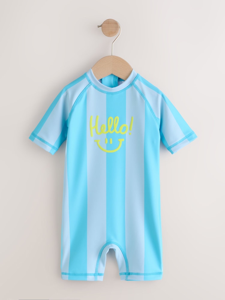 Blue Stripe Sunsafe All-In-One Swimsuit (3mths-7yrs)