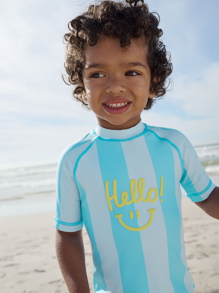 Blue Stripe Sunsafe All-In-One Swimsuit (3mths-7yrs)