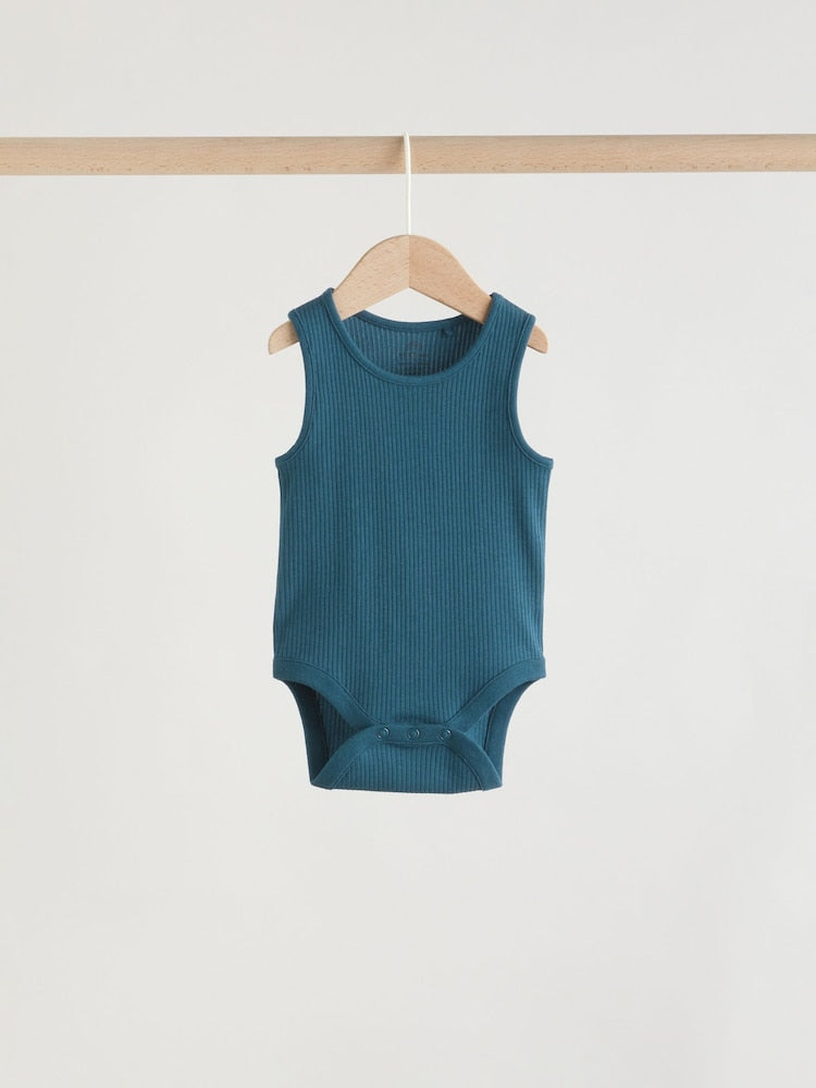 Blue Vest Baby Bodysuits 5 Pack