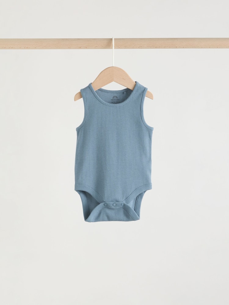 Blue Vest Baby Bodysuits 5 Pack