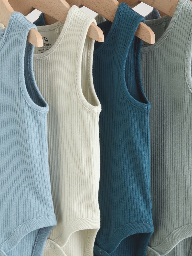 Blue Vest Baby Bodysuits 5 Pack