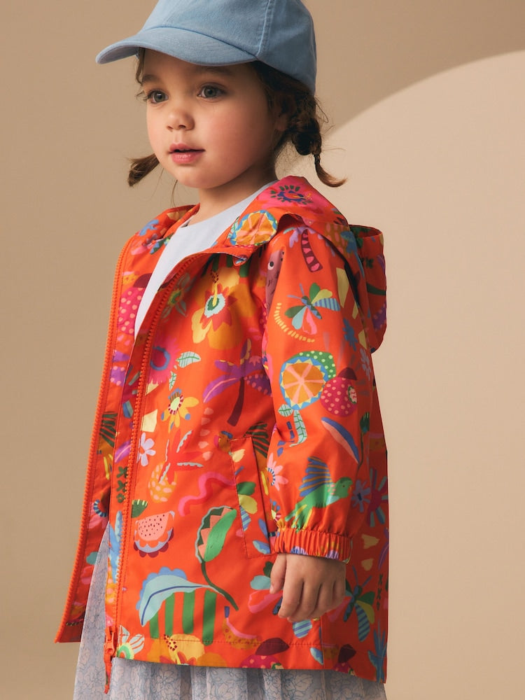 Orange Character Shower Resistant Printed Raincoat (3mths-7yrs)
