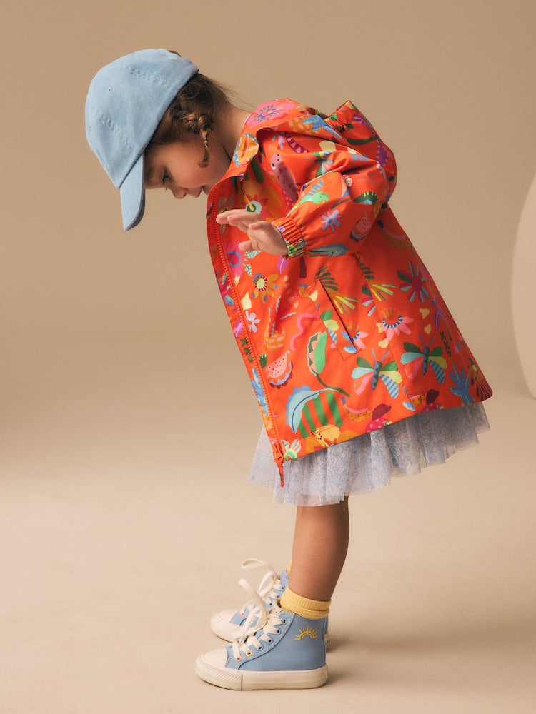 Orange Character Shower Resistant Printed Raincoat (3mths-7yrs)
