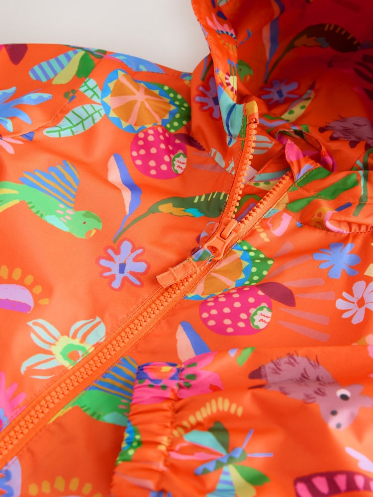 Orange Character Shower Resistant Printed Raincoat (3mths-7yrs)