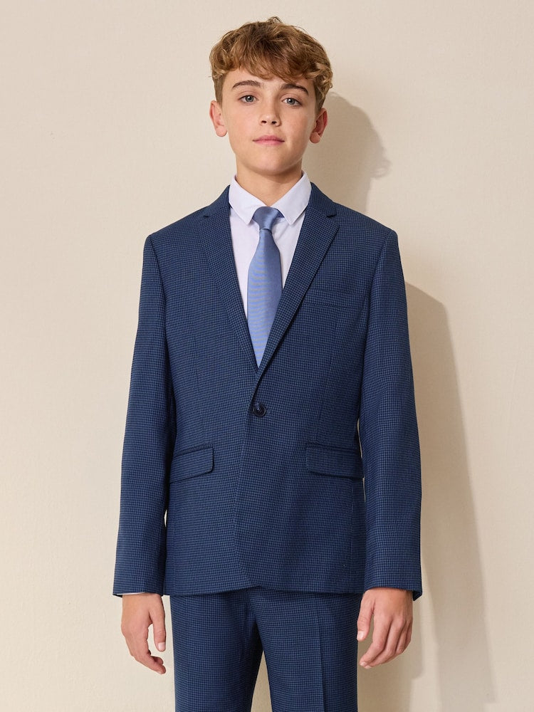 Navy Check Suit Jacket (3-16yrs)