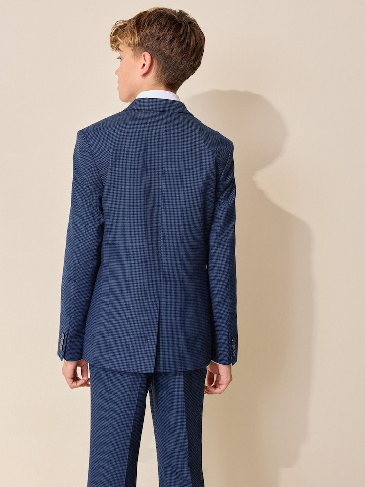 Navy Check Suit Jacket (3-16yrs)