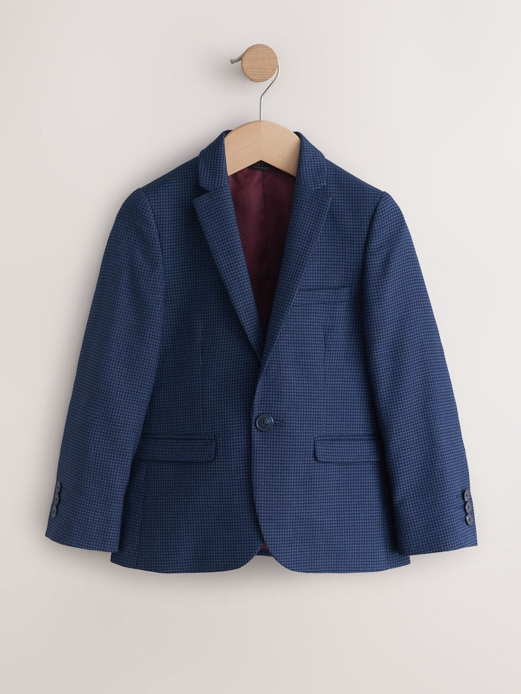 Navy Check Suit Jacket (3-16yrs)