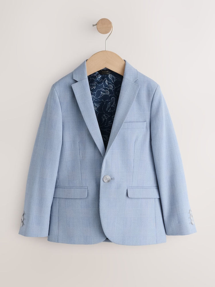 Light Blue Check Suit Jacket (3-16yrs)