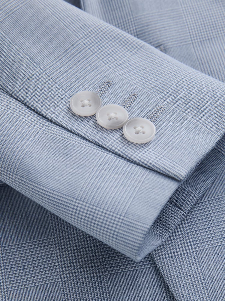 Light Blue Check Suit Jacket (3-16yrs)