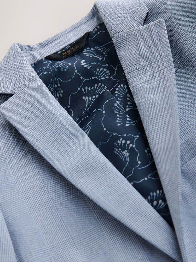 Light Blue Check Suit Jacket (3-16yrs)