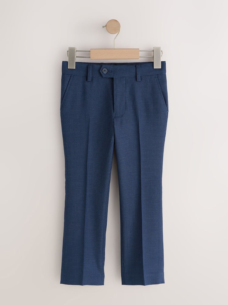 Navy Check Suit Trousers (3-16yrs)