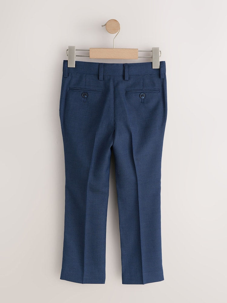 Navy Check Suit Trousers (3-16yrs)