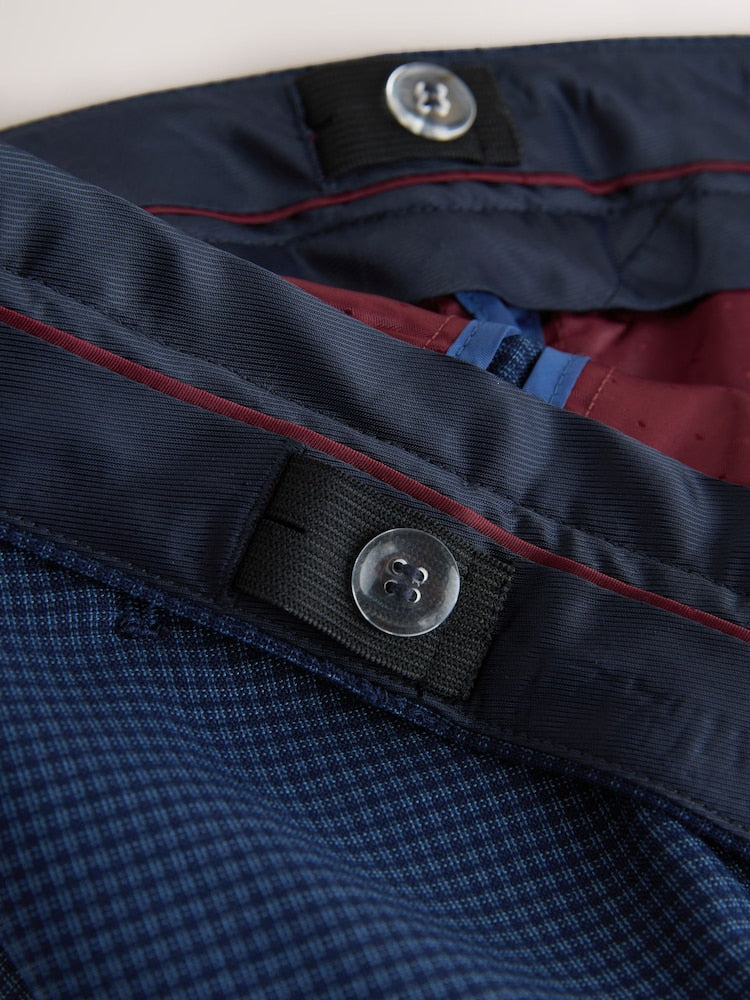 Navy Check Suit Trousers (3-16yrs)