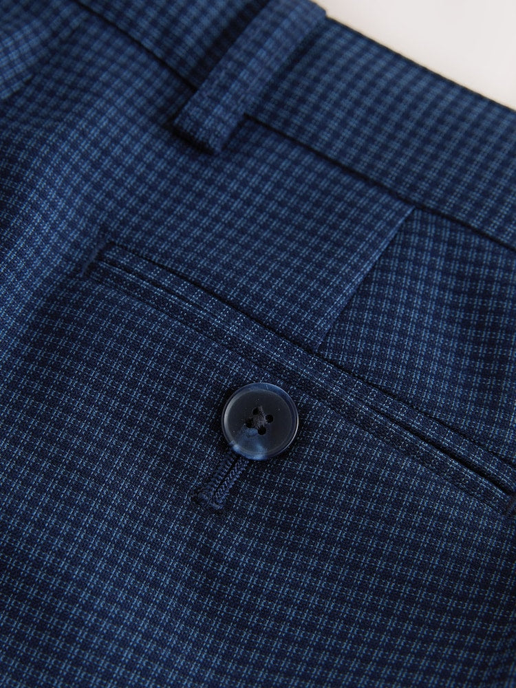 Navy Check Suit Trousers (3-16yrs)