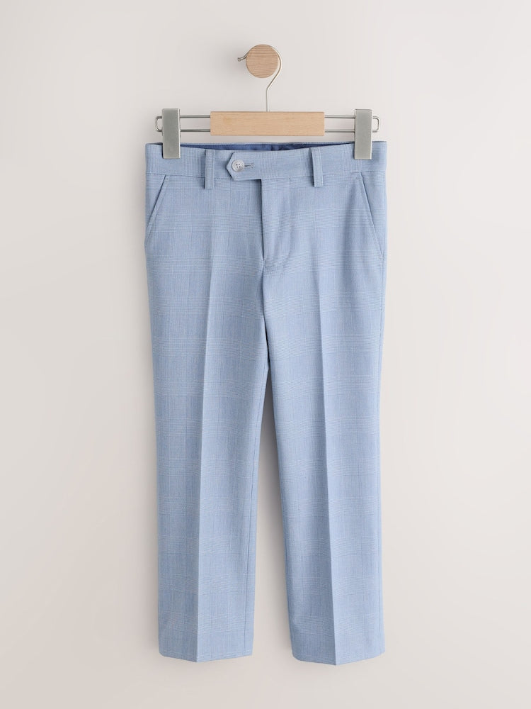 Light Blue Check Suit Trousers (3-16yrs)