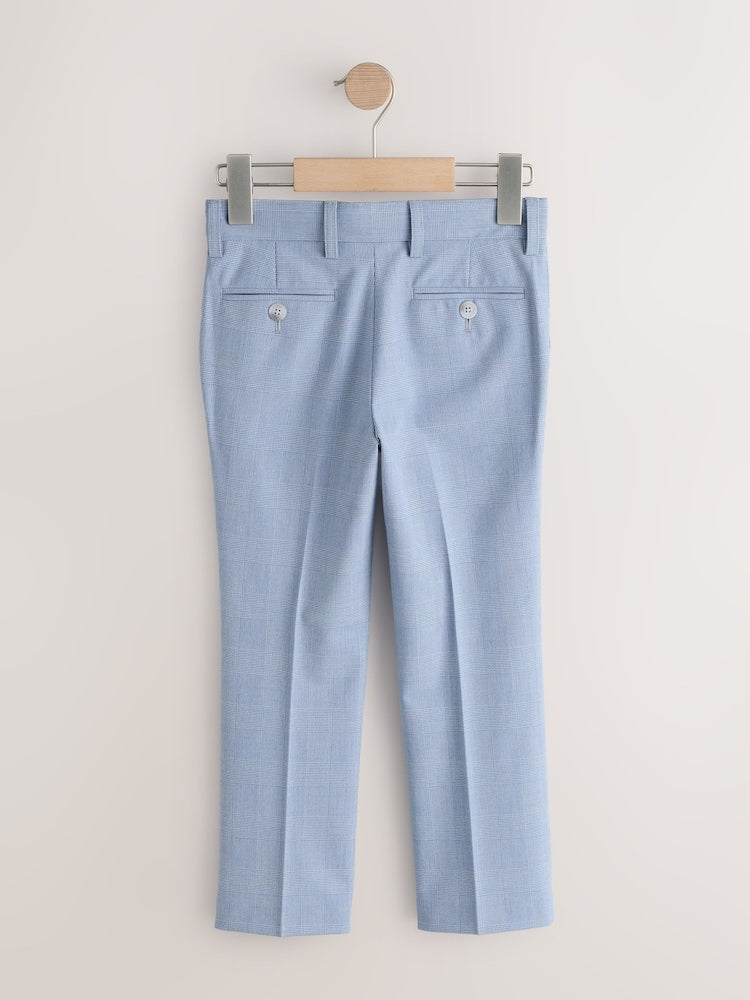 Light Blue Check Suit Trousers (3-16yrs)
