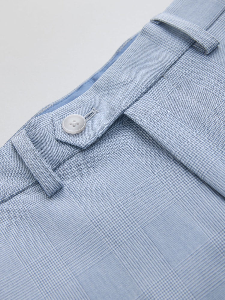 Light Blue Check Suit Trousers (3-16yrs)
