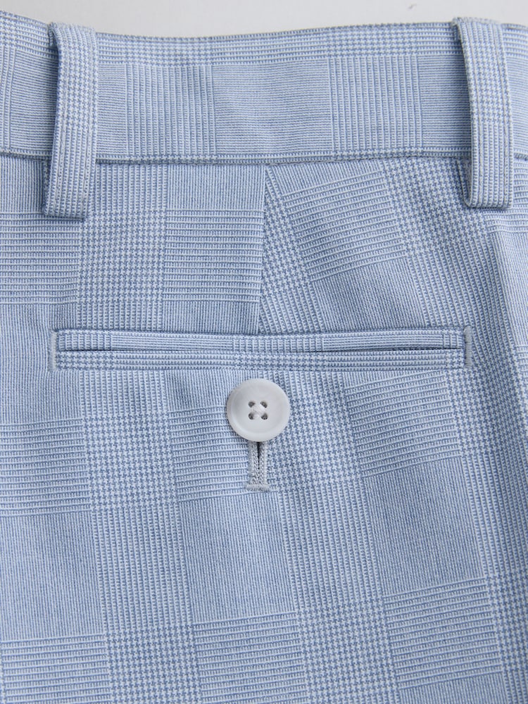 Light Blue Check Suit Trousers (3-16yrs)