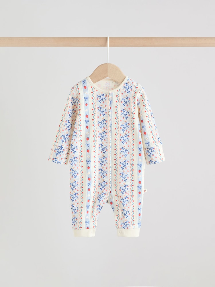 Blue Baby Strawberry Sleepsuit 3 Pack (0mths-3yrs)