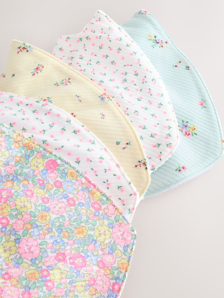 Fluro Pink Baby Dribble Bibs 5 Pack