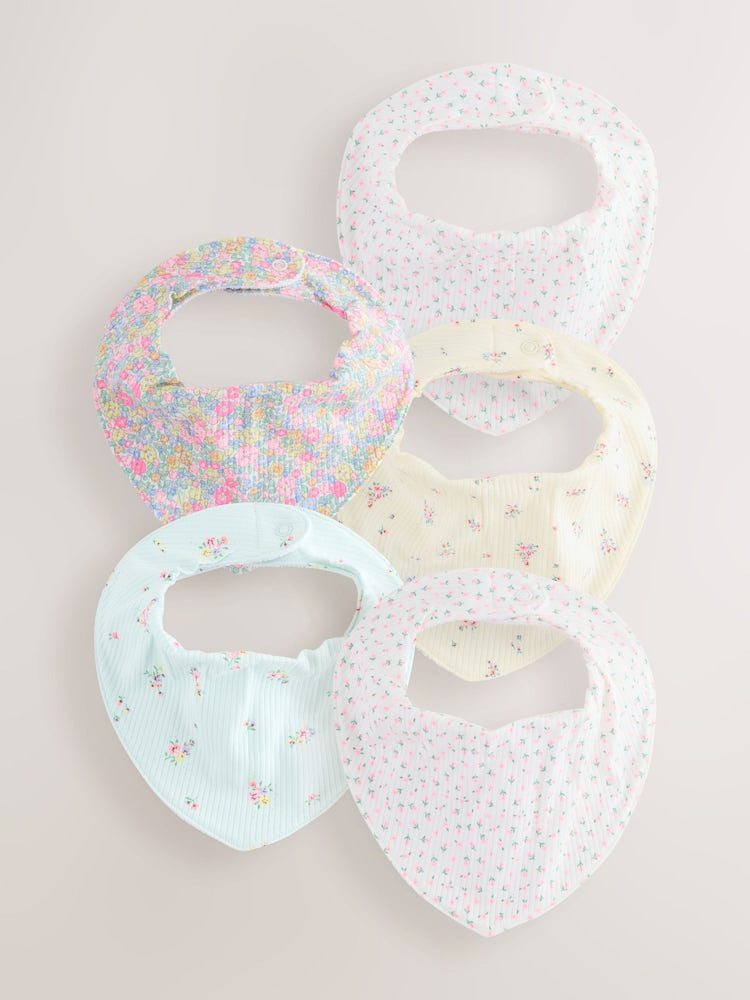 Fluro Pink Baby Dribble Bibs 5 Pack - Up to 1 Month (50-56cm)