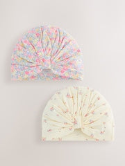 Pink Baby Turbans 2 Pack (0-18mths) - Size 50cm (First Size)